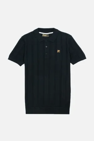 Fila Gold - Kennedy Black Textured Stripe - Polo Knit