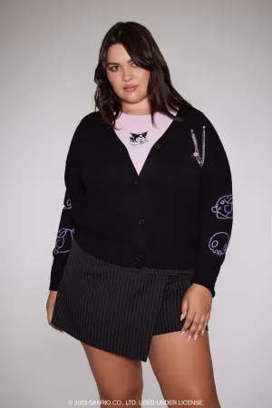 Forever 21 Knit Plus Women's Kuromi Cardigan Sweater Black/Multi Forever 21
