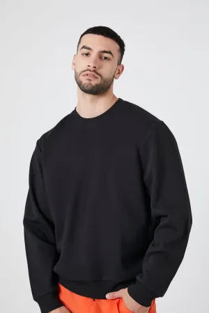 Forever 21 Men's Cotton-Blend Crew Pullover Black Forever 21
