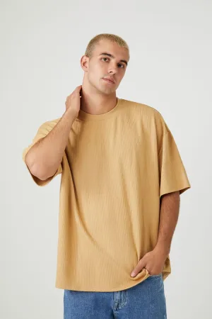 Forever 21 Men's Textured Knit Crew T-Shirt Camel Forever 21