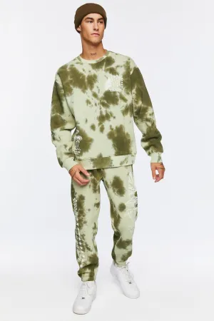 Forever 21 Men's Tie-Dye Metamorph Graphic Joggers Olive/Multi Forever 21