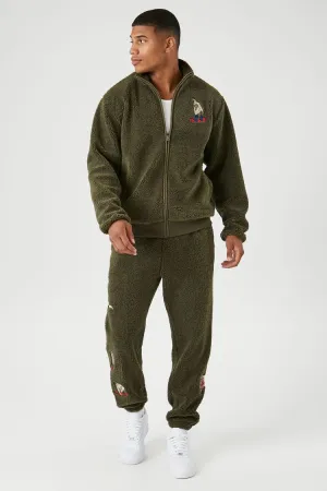 Forever 21 Men's Yeti Faux Shearling/Sherpa Joggers Olive/Multi Forever 21