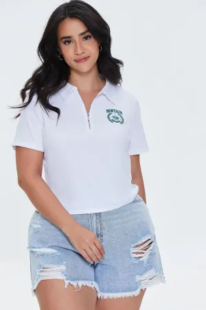 Forever 21 Plus Women's Embroidered Montauk Top White/Multi Forever 21