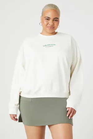 Forever 21 Plus Women's Los Angeles Pullover White/Multi Forever 21