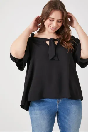 Forever 21 Plus Women's Open-Shoulder Top Black Forever 21
