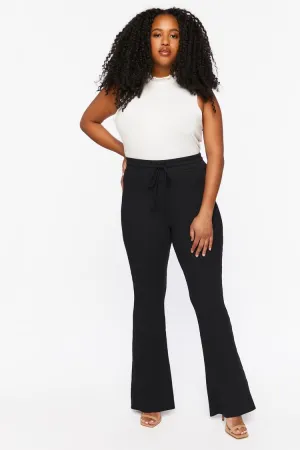 Forever 21 Plus Women's Rib-Knit Flare Pants Black Forever 21
