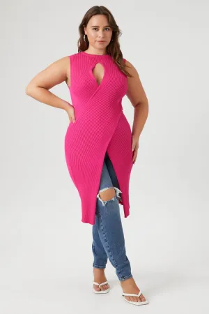 Forever 21 Plus Women's Sweater-Knit Tunic Berry Forever 21