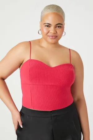 Forever 21 Plus Women's Sweetheart Cropped Cami Watermelon Forever 21