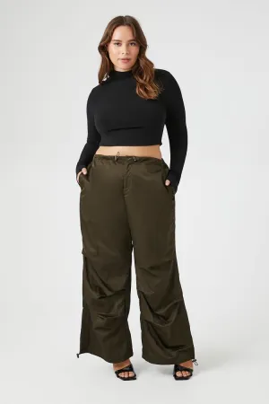 Forever 21 Plus Women's Toggle Cargo Pants Dark Olive Forever 21