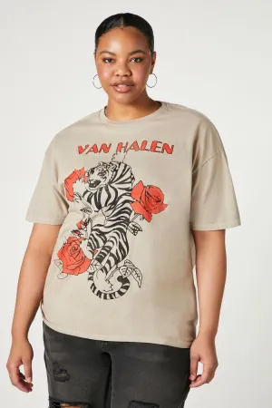 Forever 21 Plus Women's Van Halen Graphic T-Shirt Tan/Multi Forever 21