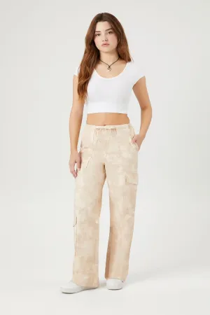 Forever 21 Women's Abstract Print High-Rise Joggers Grey/Multi Forever 21