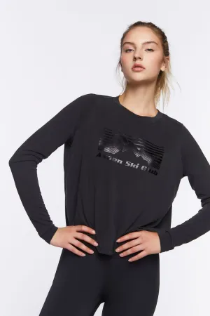 Forever 21 Women's Active Aspen Ski Club Graphic Top Black/Multi Forever 21