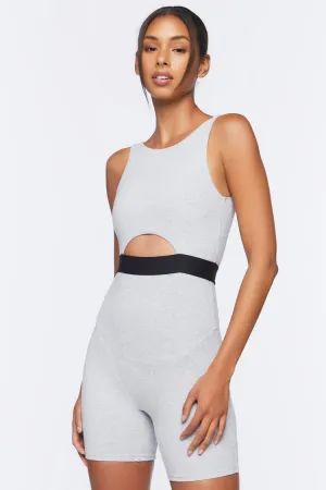 Forever 21 Women's Active Cutout Romper Heather Grey Forever 21