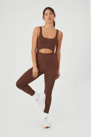 Forever 21 Women's Active Cutout Tank Jumpsuit Chocolate Forever 21