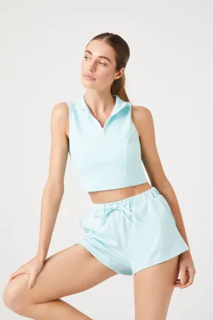 Forever 21 Women's Active Drawstring Shorts Powder Blue Forever 21