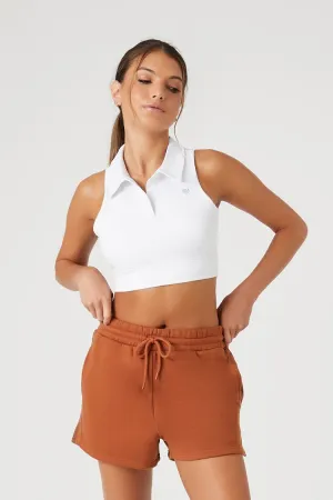 Forever 21 Women's Active Fleece 21 Graphic Shorts Chestnut Forever 21
