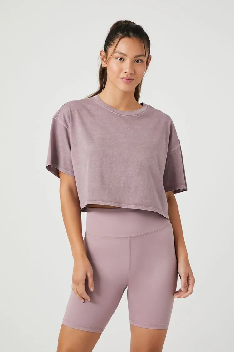 Forever 21 Women's Active High-Rise Biker Shorts Purple Forever 21