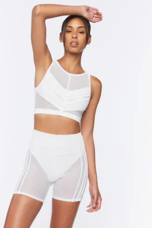 Forever 21 Women's Active Mesh Biker Shorts White Forever 21