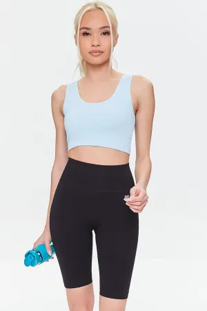 Forever 21 Women's Active Seamless High-Rise 9-inch Biker Shorts Black Forever 21