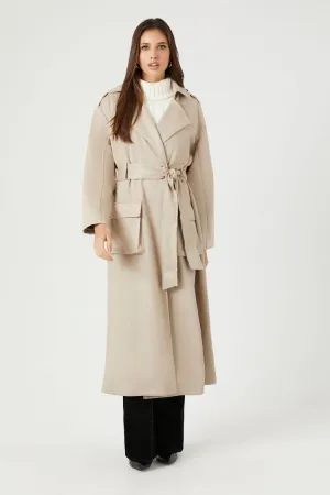 Forever 21 Women's Belted Faux Suede Trench Coat Goat Forever 21