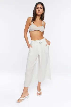 Forever 21 Women's Belted Gaucho Pants White Forever 21