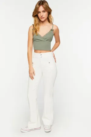 Forever 21 Women's Corduroy Flare Pants Vanilla Forever 21