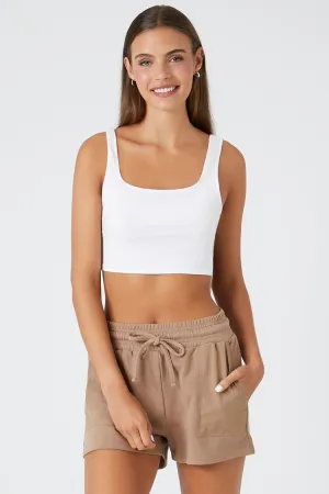 Forever 21 Women's Drawstring French Terry Sweatshorts Ash Brown Forever 21