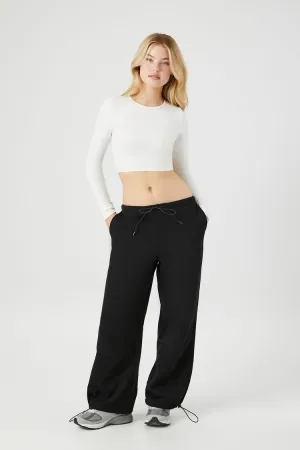 Forever 21 Women's French Terry Toggle Drawstring Joggers Black Forever 21