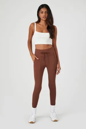 Forever 21 Women's High-Rise Drawstring Leggings Chocolate Forever 21