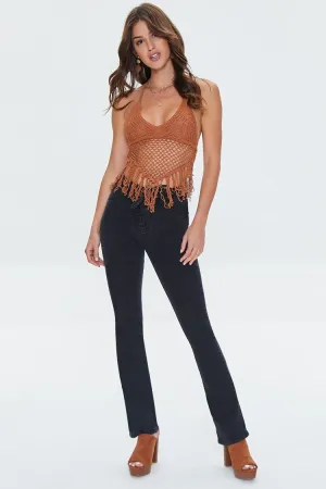 Forever 21 Women's High-Rise Lace-Up Bootcut Jeans Washed Black Forever 21