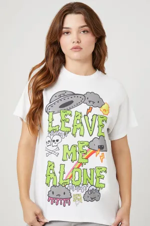 Forever 21 Women's Loyal Army Leave Me Alone Graphic T-Shirt White/Multi Forever 21