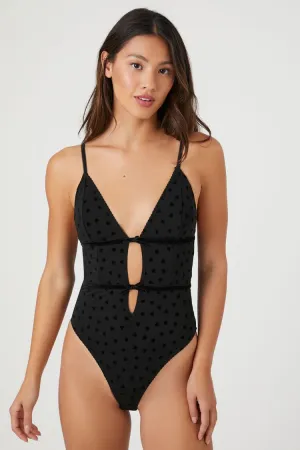 Forever 21 Women's Mesh Heart Print Lingerie Bodysuit Black Forever 21