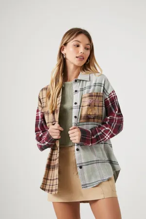 Forever 21 Women's Plaid Woodstock Flannel Shirt Brown/Multi Forever 21