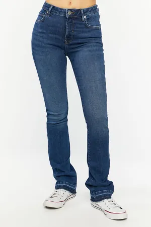 Forever 21 Women's Recycled Cotton High-Rise Bootcut Jeans Dark Denim Forever 21