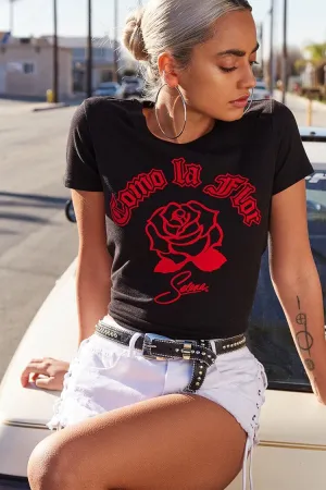 Forever 21 Women's Selena Como La Flor Graphic T-Shirt Black/Red Forever 21