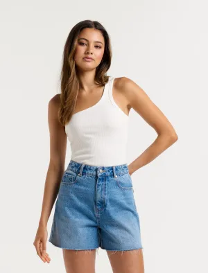 Jacinta Ribbed One Shoulder Top