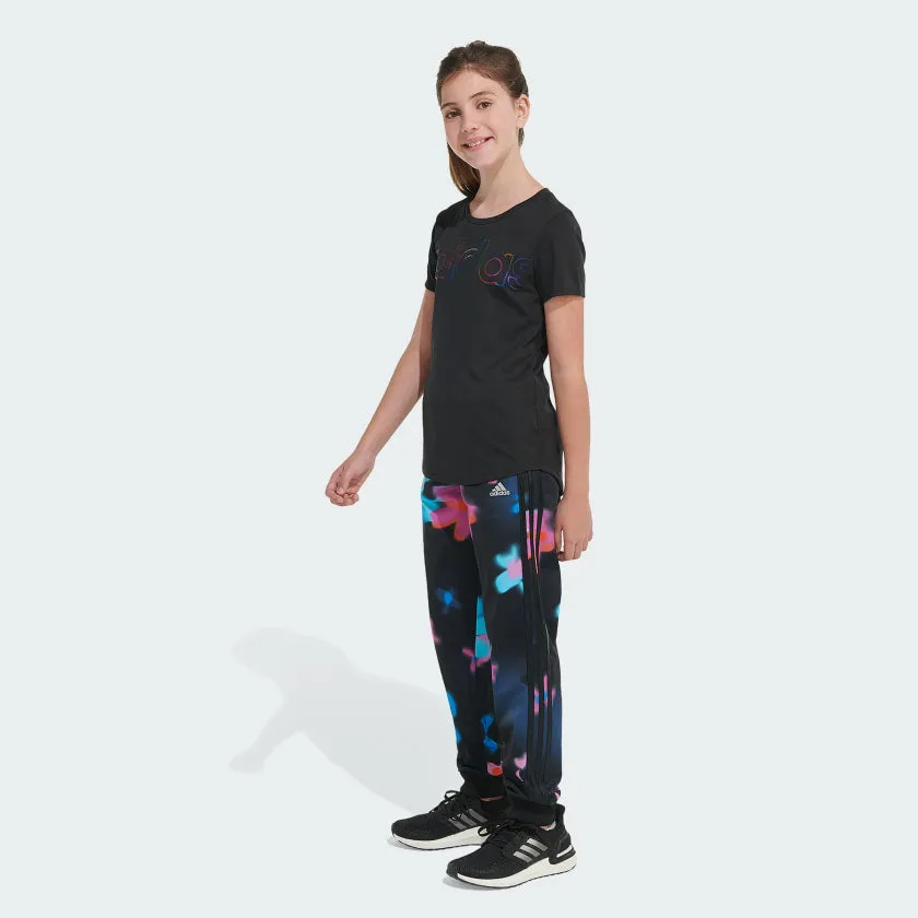 Kids' adidas Allover Print 3-Stripes Tricot Jogger Pants adidas Shoes
