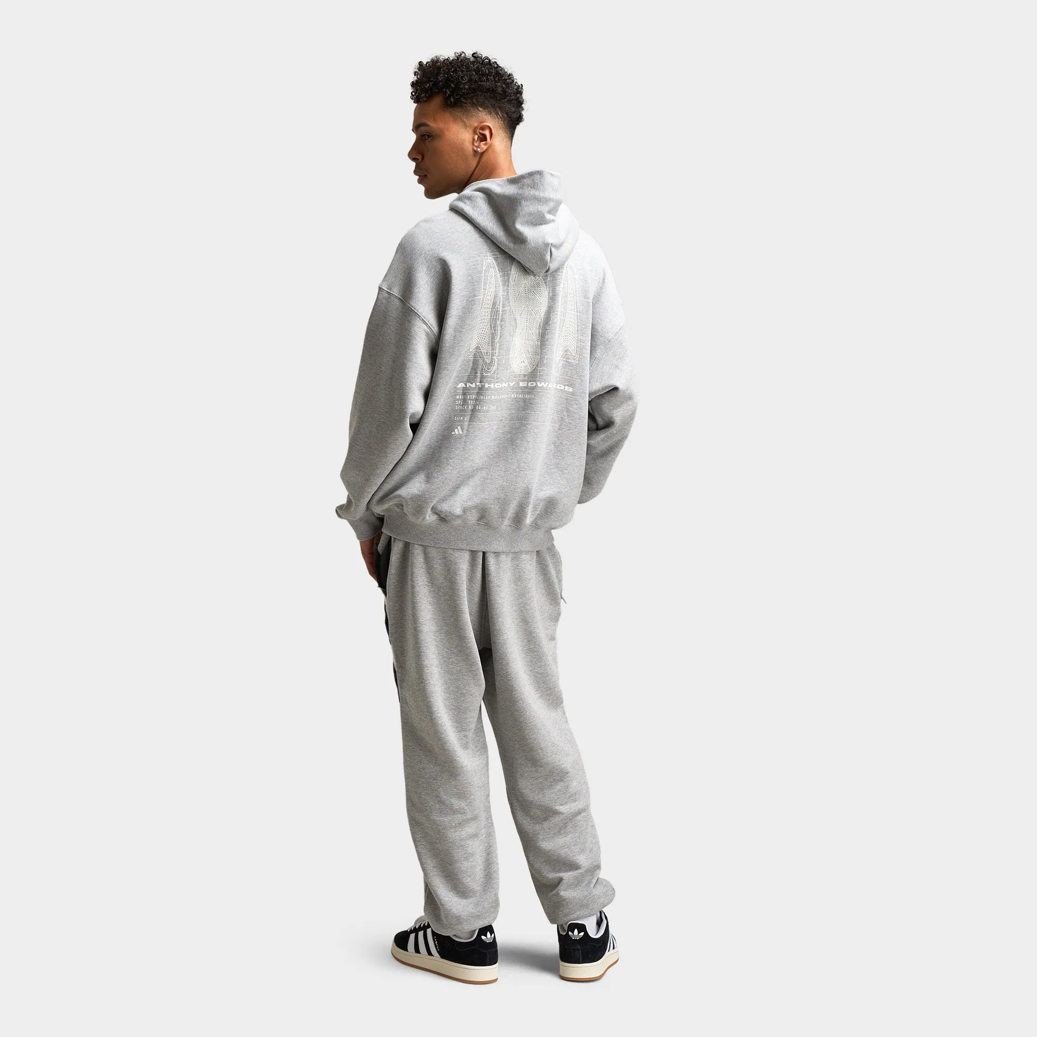 Mens Adidas adidas Anthony Edwards GFX Hoodie / Medium Heather Grey