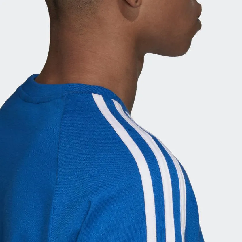 Mens Adidas Originals 3-Stripes Tee Shirt In Bluebird