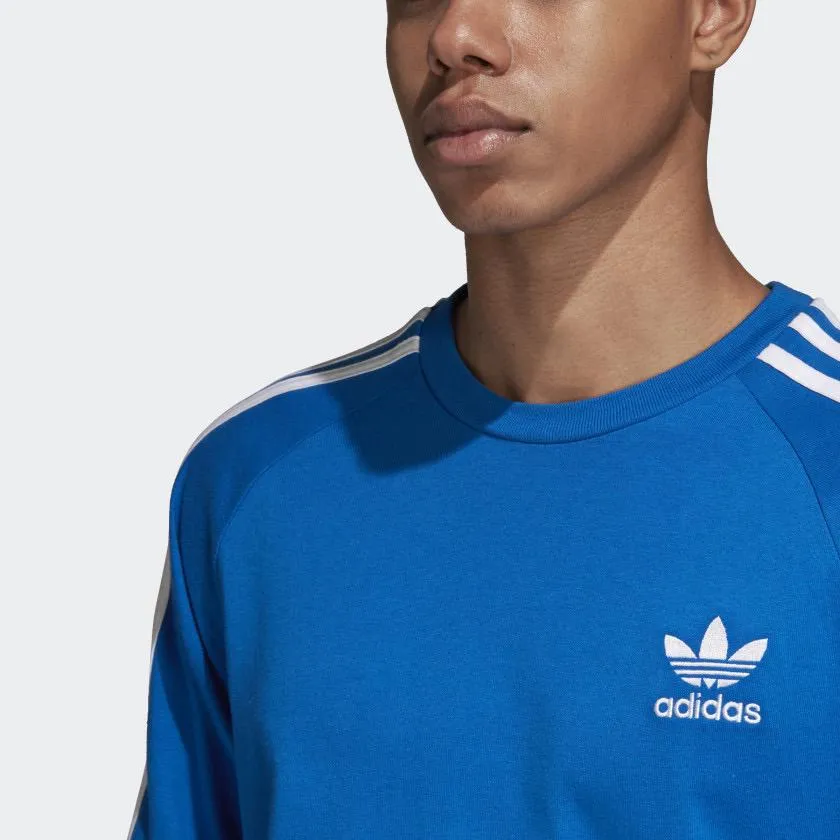 Mens Adidas Originals 3-Stripes Tee Shirt In Bluebird