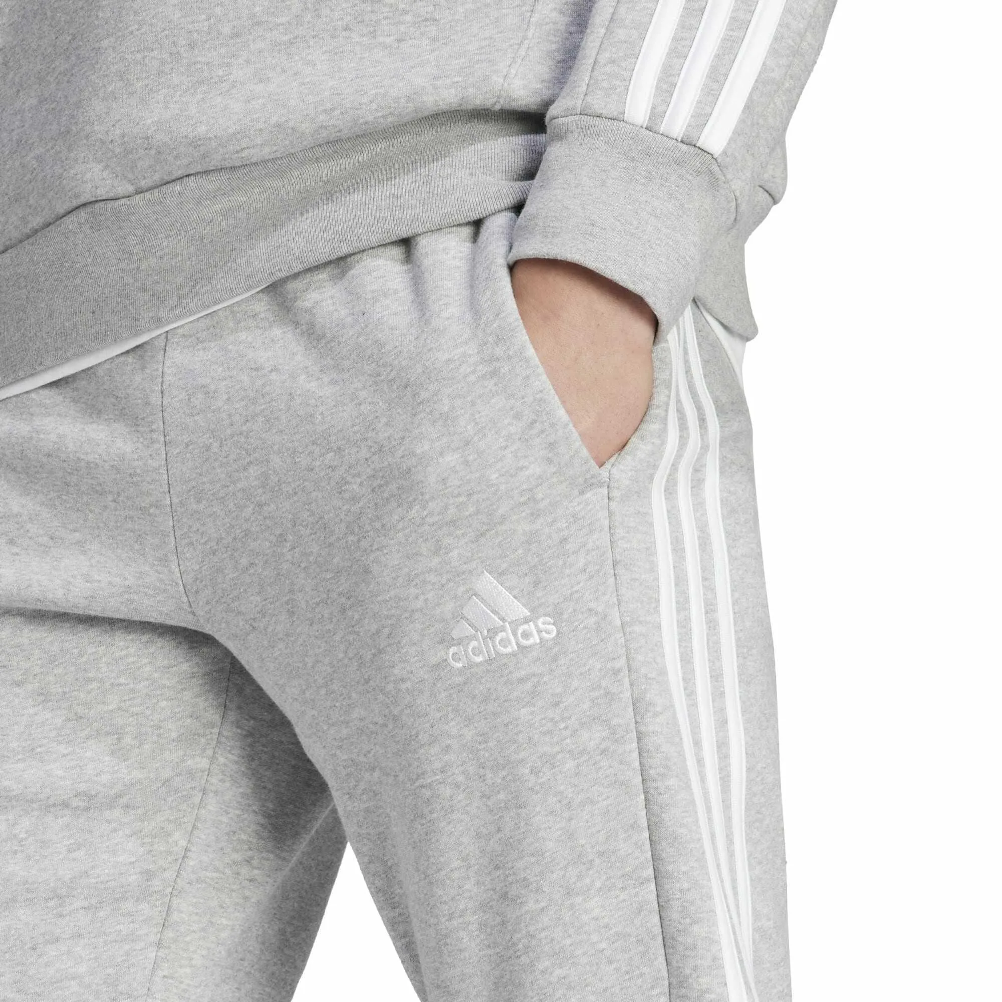 Men's Essentials Fleece 3-Stripes Tapered Cuff Joggers