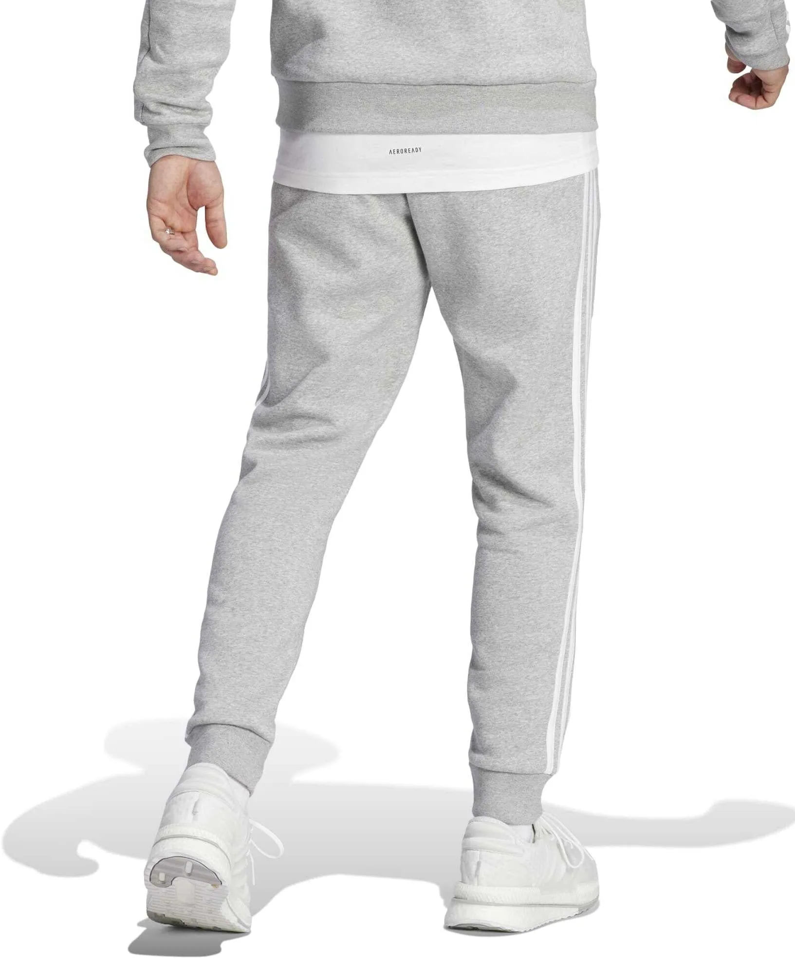 Men's Essentials Fleece 3-Stripes Tapered Cuff Joggers