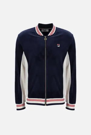 Miguel Velour Navy / Gardenia / Red - Track Top