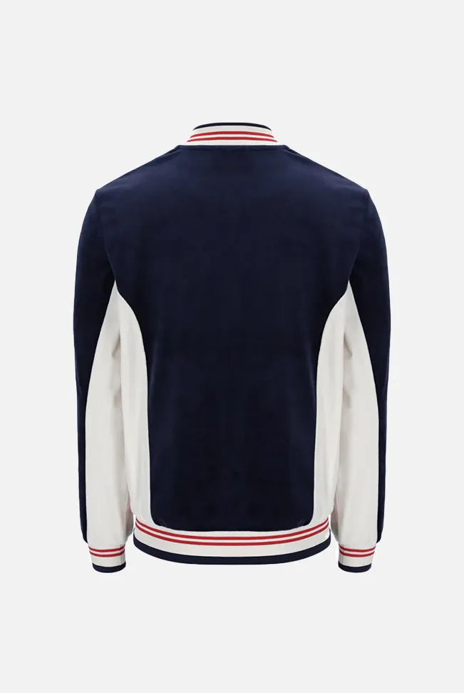 Miguel Velour Navy / Gardenia / Red - Track Top