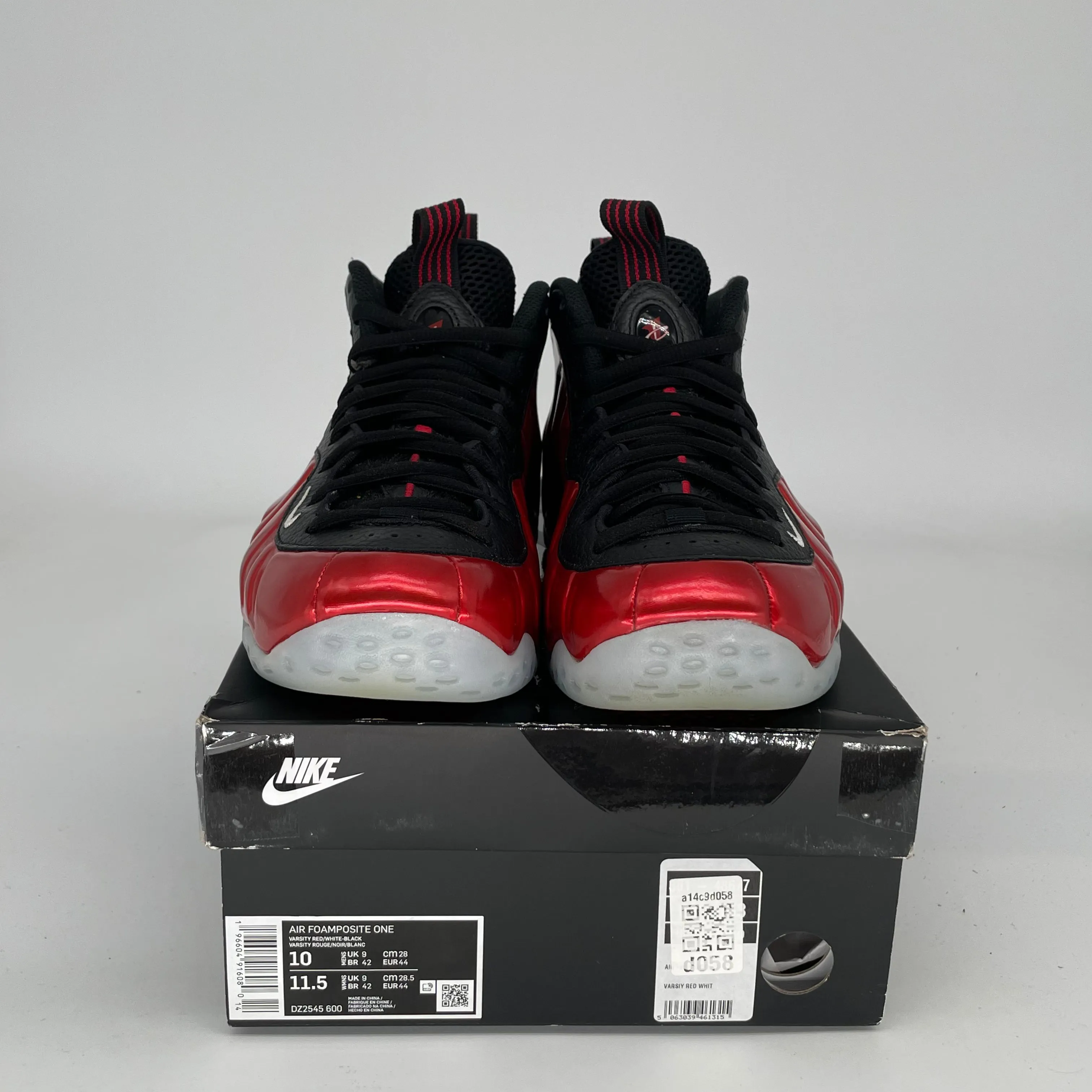 NIKE AIR FOAMPOSITE ONE METALLIC RED SIZE 10 DZ2545-600