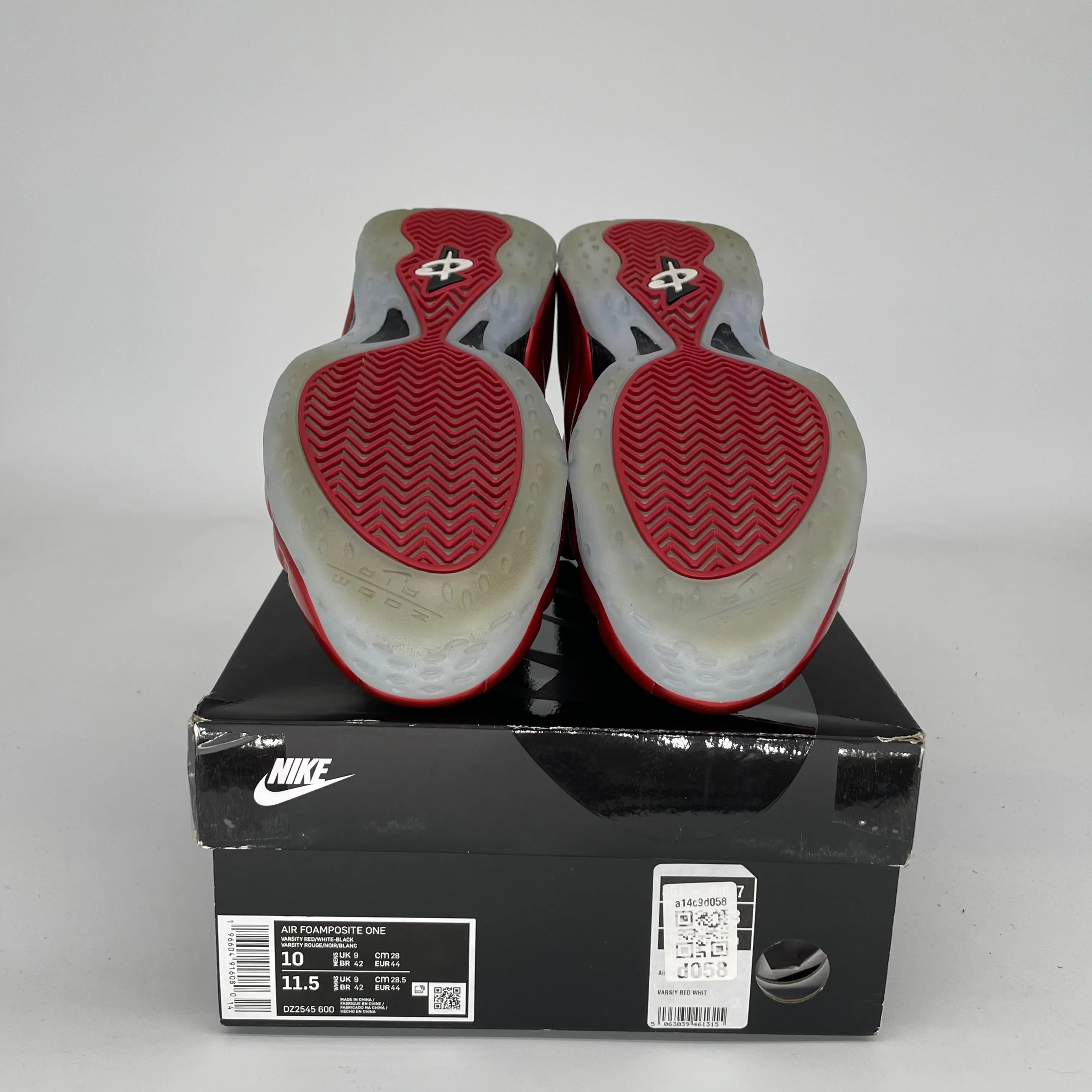 NIKE AIR FOAMPOSITE ONE METALLIC RED SIZE 10 DZ2545-600