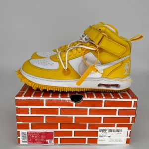 NIKE AIR FORCE 1 MID OFF WHITE VARSITY MAIZE SIZE 10.5 DR0500-101
