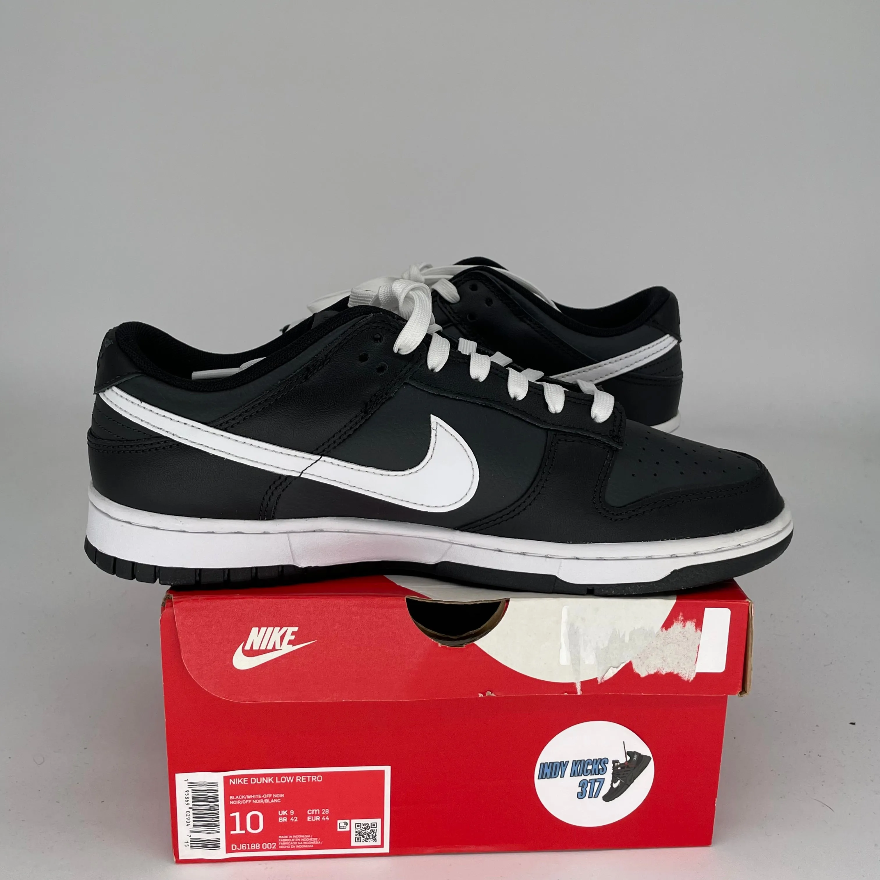 NIKE DUNK LOW BLACK PANDA SIZE 10 DJ6188-002