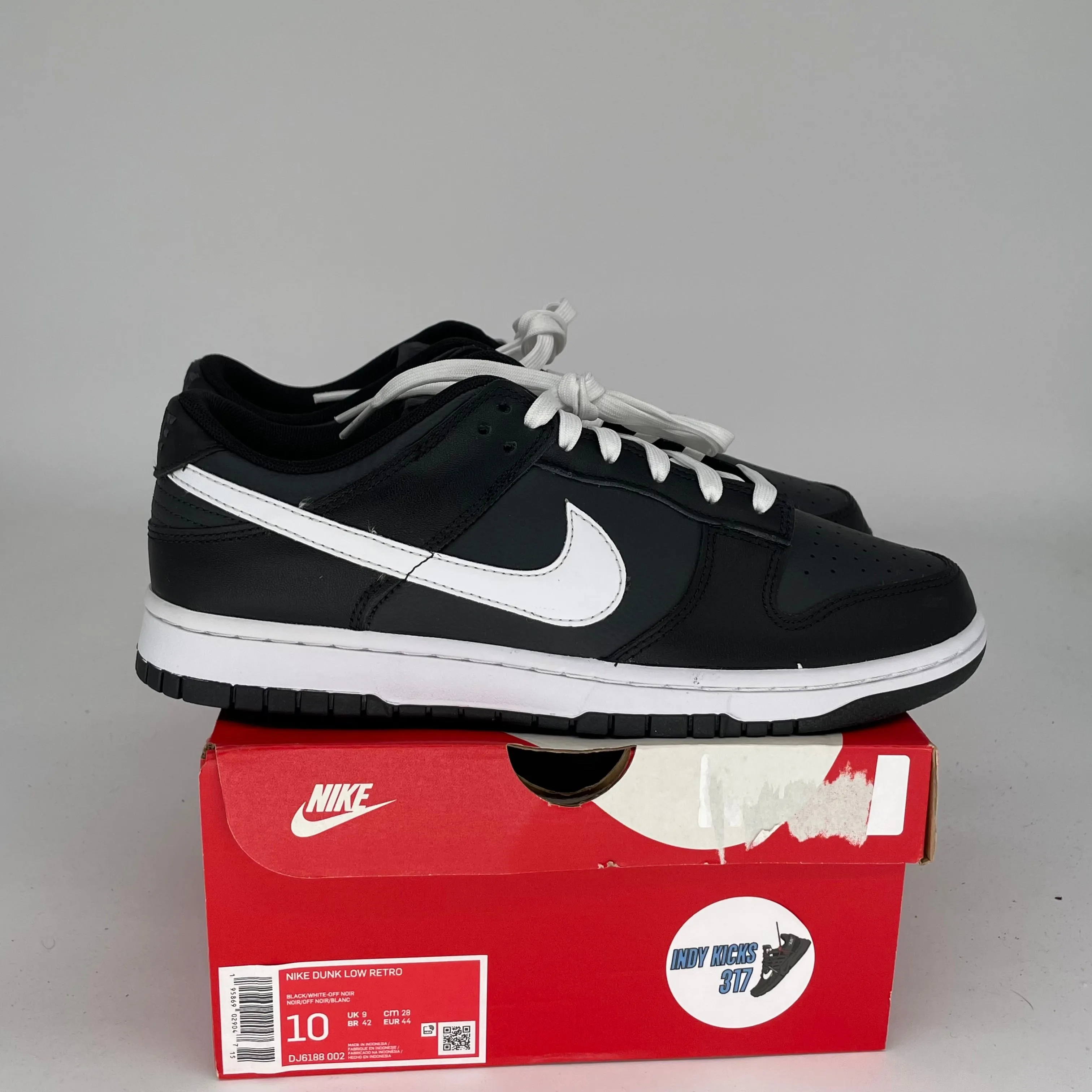 NIKE DUNK LOW BLACK PANDA SIZE 10 DJ6188-002