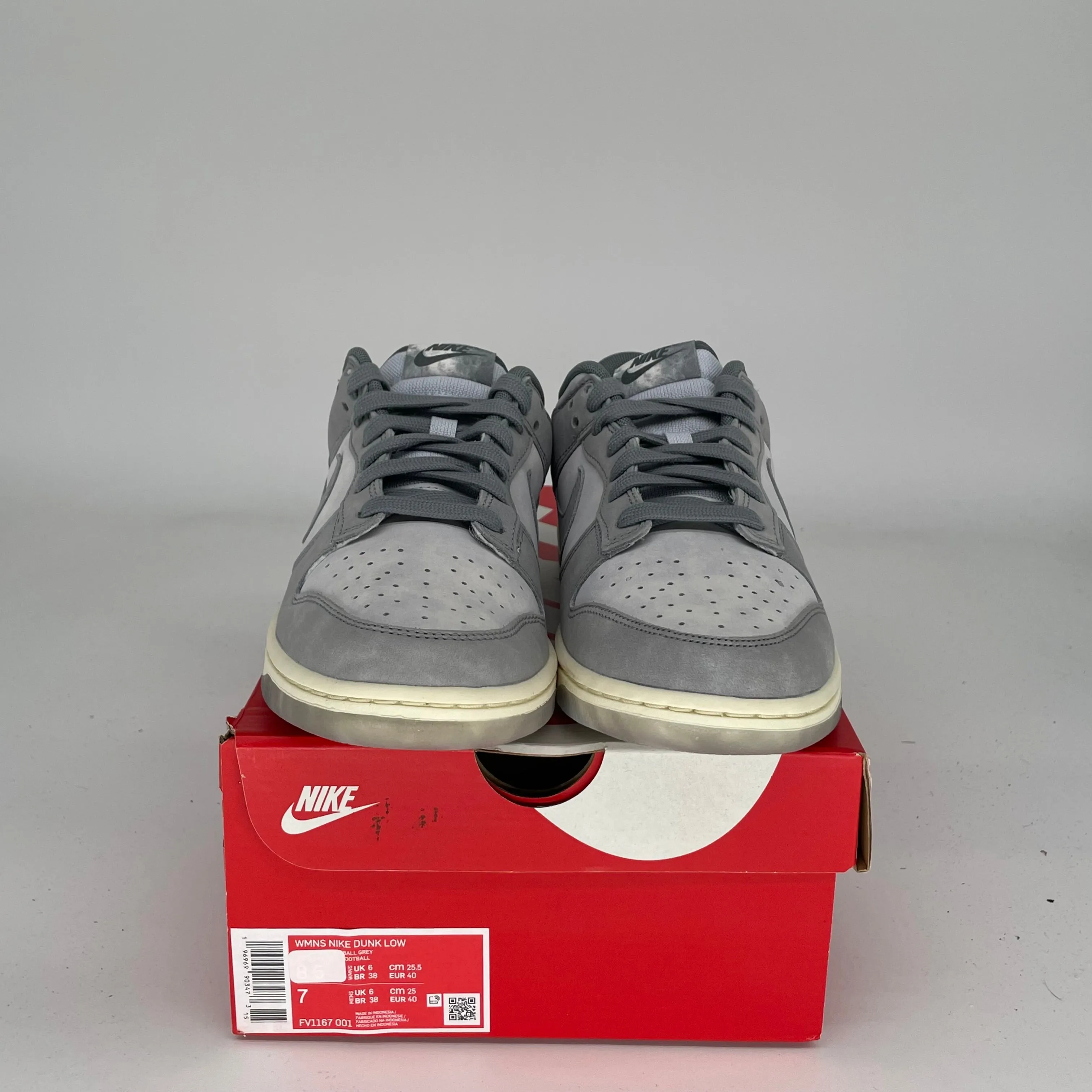 NIKE DUNK LOW COOL GREY FOOTBALL GREY W SIZE 7/8.5W FV1167-001